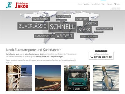 Jakob Eurotransporte desktop responsive